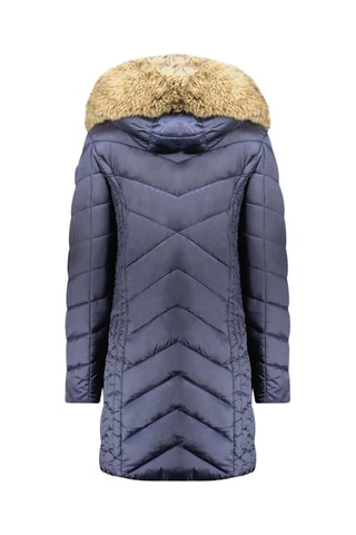 Lange Gewatteerde Jas Bololitaeak  - Wit en blauw