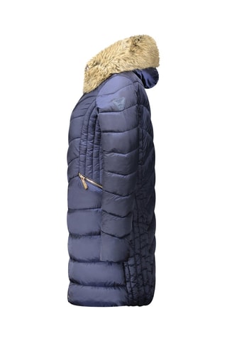 Lange Gewatteerde Jas Bololitaeak  - Wit en blauw