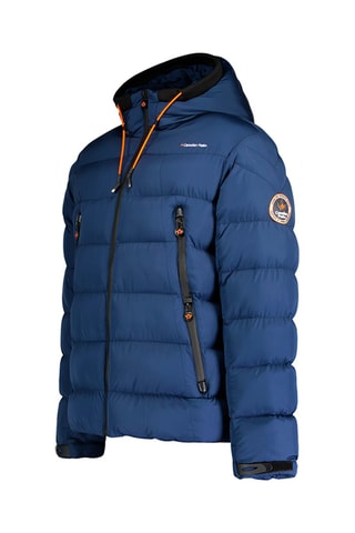 Gewatteerde Jas met Capuchon Ardent - Wit, zwart, blauw en oranje