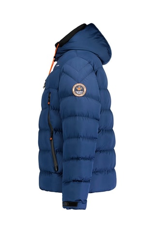 Gewatteerde Jas met Capuchon Ardent - Wit, zwart, blauw en oranje