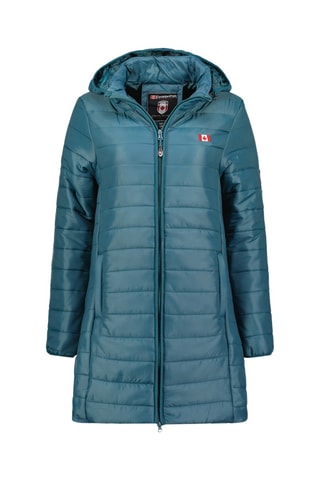 Lange Gewatteerde Jas met Capuchon Atikeak - Blauw