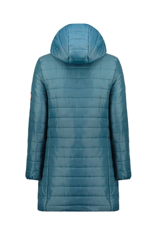 Lange Gewatteerde Jas met Capuchon Atikeak - Blauw