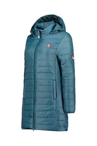 Lange Gewatteerde Jas met Capuchon Atikeak - Blauw