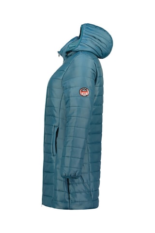 Lange Gewatteerde Jas met Capuchon Atikeak - Blauw