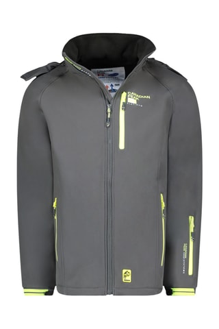 Softshell Jasje met Capuchon Ritchoneak - Geel en grijs
