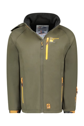 Softshell Jasje met Capuchon Ritchoneak - Groen en oranje
