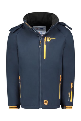 Softshell Jasje met Capuchon Ritchoneak - Blauw en oranje