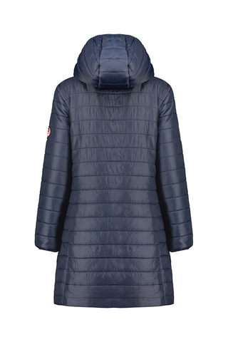 Lange Gewatteerde Jas met Capuchon Atikeak - Blauw