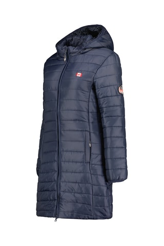 Lange Gewatteerde Jas met Capuchon Atikeak - Blauw