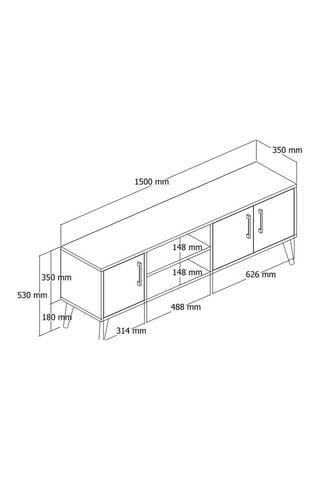Meuble TV 3 portes - 150 x 52 x 34 cm