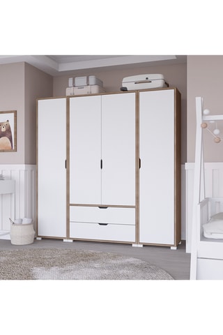 Armoire 4 portes Nisan - 140 x 182 x 45 cm