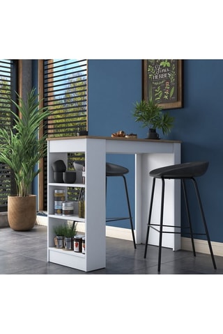 Table haute avec étagère - 120 x 100 x 50 cm