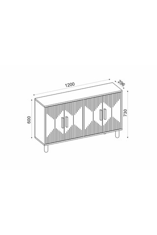 Buffet 2 abattants Roger - 120 x 73,6 x 29,6 cm
