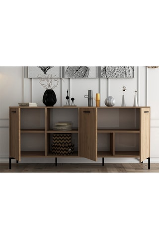 Buffet 3 portes Imitation bois - 180 x 80 x 45 cm