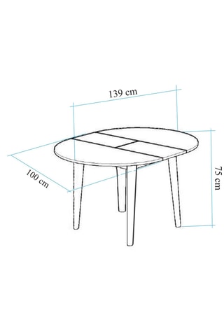 Table à manger extensible Vina 139 - 100/131 x 75 x 100 cm