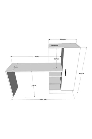 Bureau - 152,3 x 120 x 40 cm
