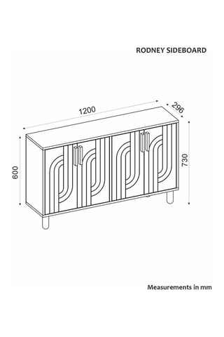 Buffet 4 portes Rodney - 120 x 73,6 x 29,6 cm