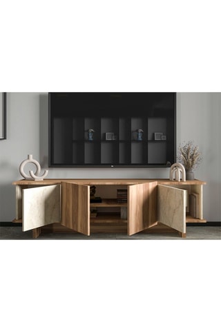 Meuble TV 4 portes Diana - 180 x 50 x 33 cm