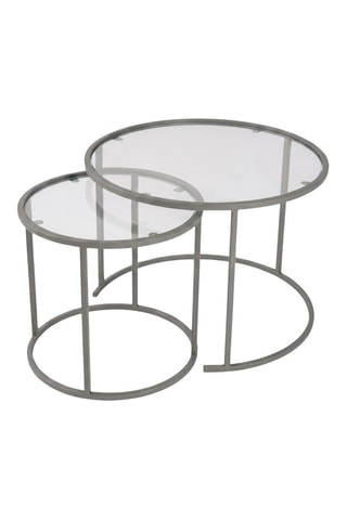 2 tables gigognes en verre - 60 x 60 x 43 cm/42 x 42 x 39 cm