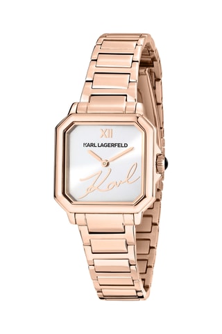 Orologio al quarzo in acciaio laminato oro rosa.