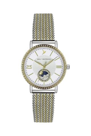 Stalen Quartz Horloge - Goudkleurig en Zilverkleurig - Emily Westwood