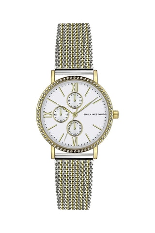 Stalen Quartz Horloge - Goudkleurig en Zilverkleurig - Emily Westwood