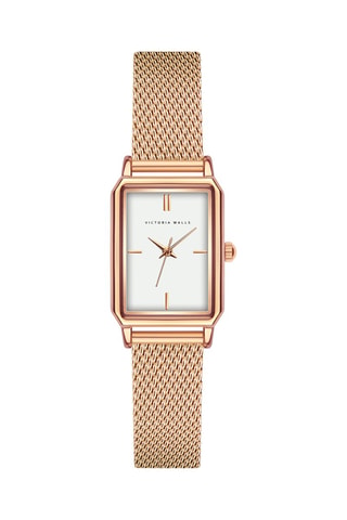 Montre à quartz japonais en acier - Doré rose et blanc  - Victoria Walls