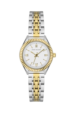 Stalen Quartz Horloge - Zilverkleurig en Goudkleurig - Marc Malone