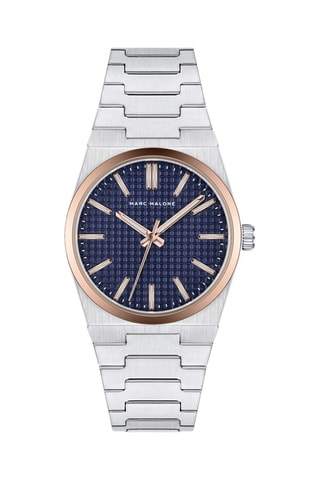 Stalen en Doublé Zilveren Ion Quartz Horloge