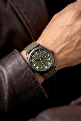 Nato Stoffen en Doublé Ion Zwart Quartz Horloge