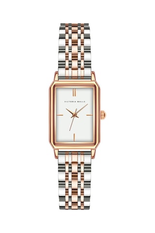 Stalen Quartz Horloge Roségoudkleurig en Zilverkleurig - Victoria Walls 