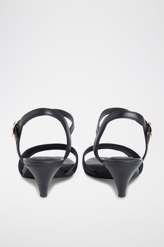 Sandales à talons en cuir nappa - Noir