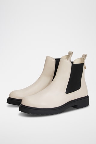 Bottines Chelsea en cuir - Beige