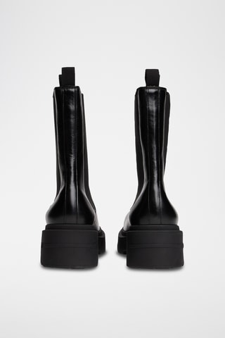 Bottines Chelsea plateformes en cuir - Noir
