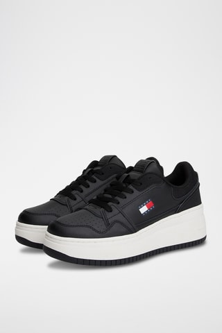 Baskets plateformes en cuir - Noir