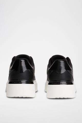 Baskets plateformes en cuir nappa - Noir