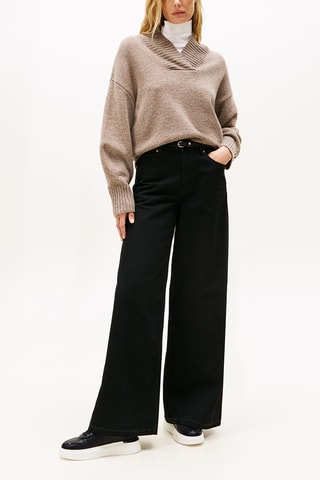 Baskets plateformes en cuir nappa - Noir