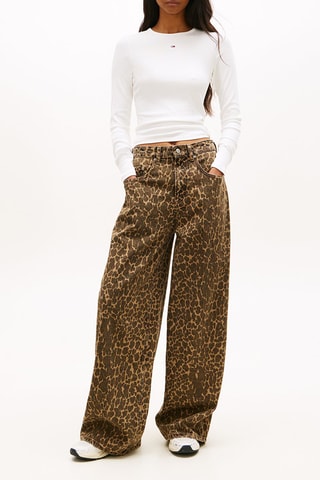 Jean loose taille haute - Beige