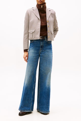 Jean wide legs taille haute - Bleu