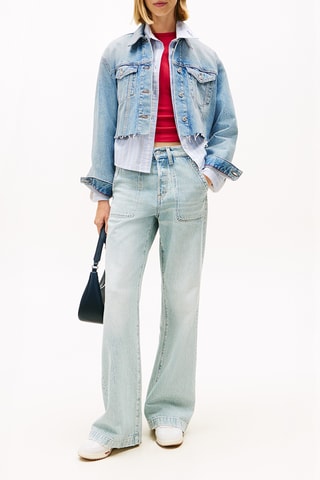 Veste courte en jean - Ciel