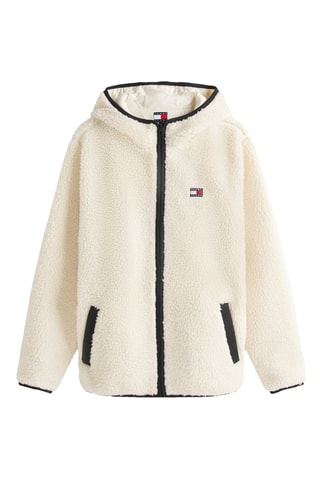 Veste polaire à capuche regular - Ecru