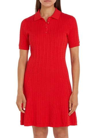 Robe pull en coton biologique - Rouge chiné