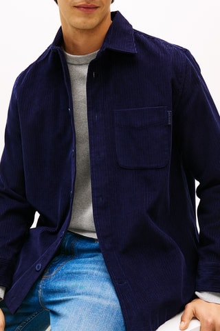 Surchemise en velours - Bleu marine