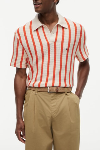 Polo relaxed - Ecru et orange