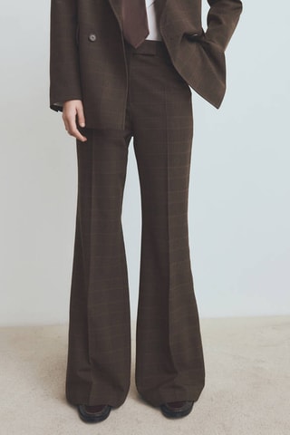 Pantalon de costume à carreaux - Marron