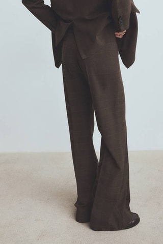 Pantalon de costume à carreaux - Marron