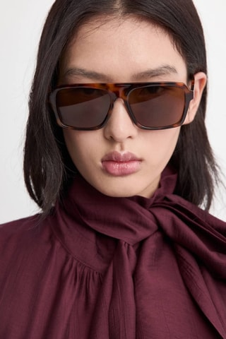 Chemisier à manches longues avec col foulard - Rouge