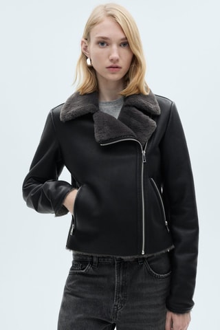 Veste double face simili - Noir