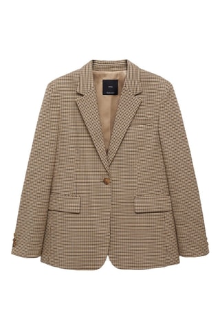Blazer droit micro pied - Marron