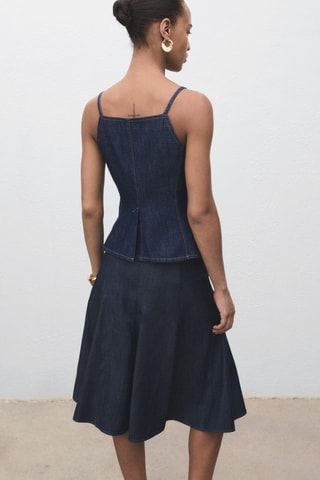 Jupe plissée denim - Bleu